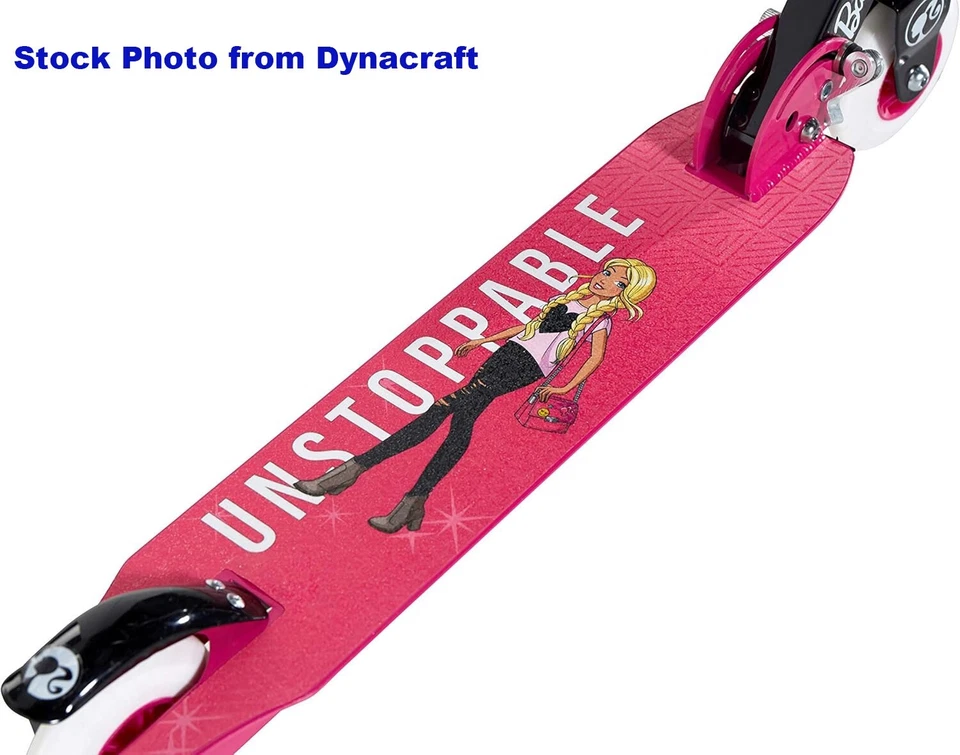 BARBIE. Scooter DYNACRAFT. súper duradero, altura ajustable, acero aleado. Nuevo en caja Foto 3 de 4