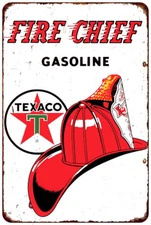 Texaco Fire Chief Gasoline Vintage LOOK Reproduction metal sign gas station art