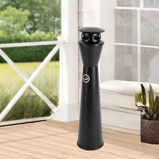 Stainless Steel Garbage Can Floor-standing Cigarette End Ashtray W/ Inner Barrel