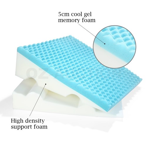 Bed Wedge Pillow Cool Gel Memory Foam Back Leg Elevation Raiser Support Cushion - Picture 32 of 171