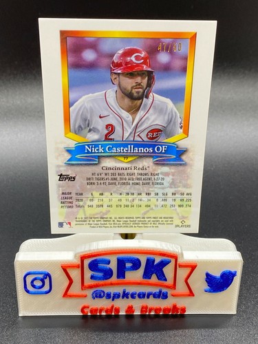 2021 Topps Finest Flashbacks NICK CASTELLANO GOLD REFRACTOR 47/50 REDS #77 - Picture 2 of 2