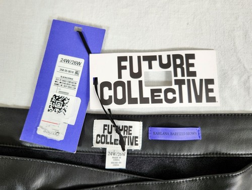 Nueva minifalda asimétrica de cuero sintético Future Collective talla grande 24W / 26W - Imagen 5 de 13