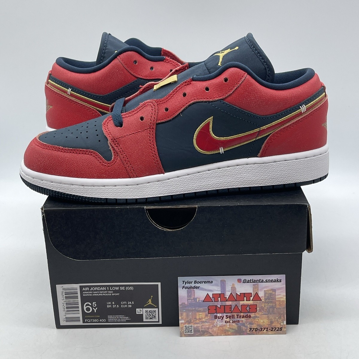 Size Air Jordan Low Olympic White Red Black Yellow (FQ7380-400)