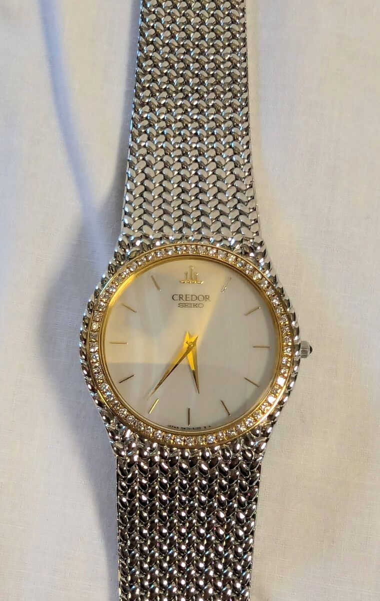 Men's Seiko Credor 8N70-6141 Diamond Bezel Yellow Gold 18k Men's Seiko Credor 8N70-6141 Diamond Bezel Yellow Gold 18k