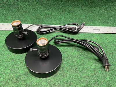 Licperron Vintage Lamps Desk Table Lamp Base E26 E27 with Plug In Cord 2 Pack