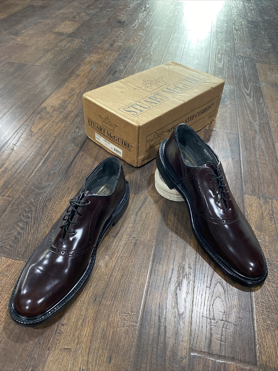 NEW Vtg Stuart McGuire Stevens 11 2A Cordovan Saddle Oxford Brogue