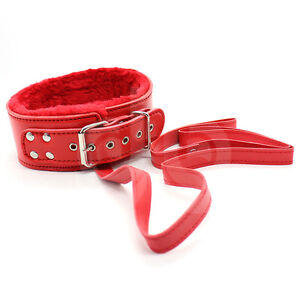 Red leather bondage restraints