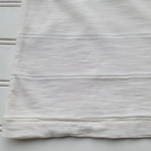Gap Kids Cotton Poly Blend Pocket T-Shirt Off-White Ivory Striped Sz M 8 - Picture 2 of 8