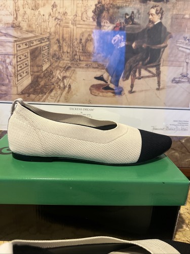 Nuove scarpe Chocolat Blu Bloom nero bianco sporco maglia punta piatta taglia 9 Rt $149 - Foto 8 di 11