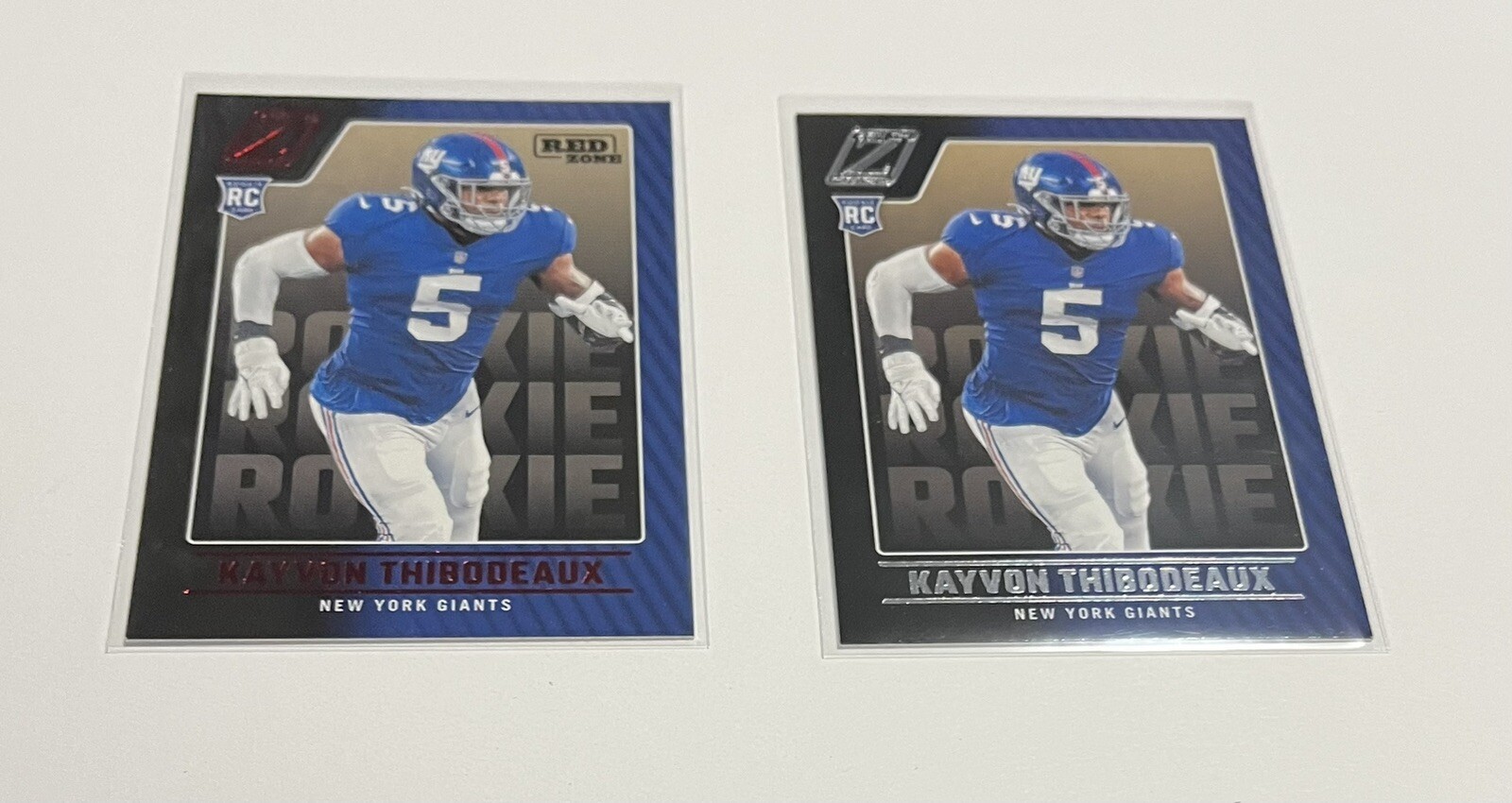 Kayvon Thibodeaux Rookie 2022 Zenith Red Zone #150 & Zenith #150 RC Giants