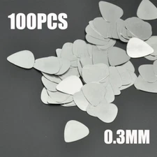 100PC Guitar Picks 0.3mm Stainless Steel Electric Guitar Bass Plectrum Silver