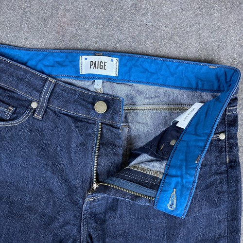 Paige Jeans Womens 30 Blue Skyline Boot Cut Low Rise Dark Wash Stretch Denim - Picture 8 of 13