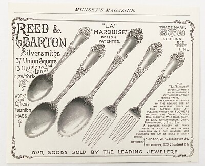 1895 Reed Barton LA MARQUISE Silverware Flatware Design Pattern