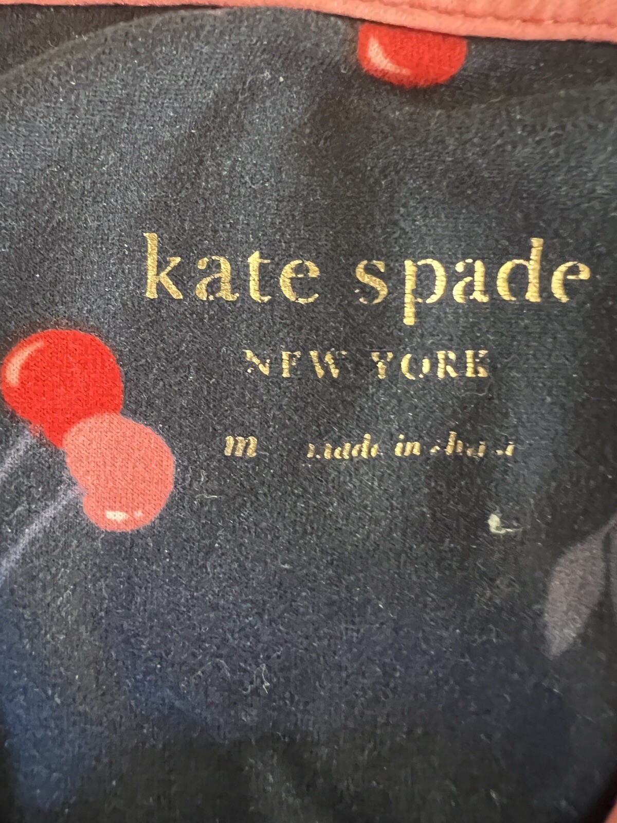 Kate Spade Cherry print Henley Holiday Long sleeve and Pants Pajama Set