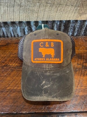 New C&B Farm + Outdoors Legacy Waxed Cotton Brown Trucker Cap Bull Farm