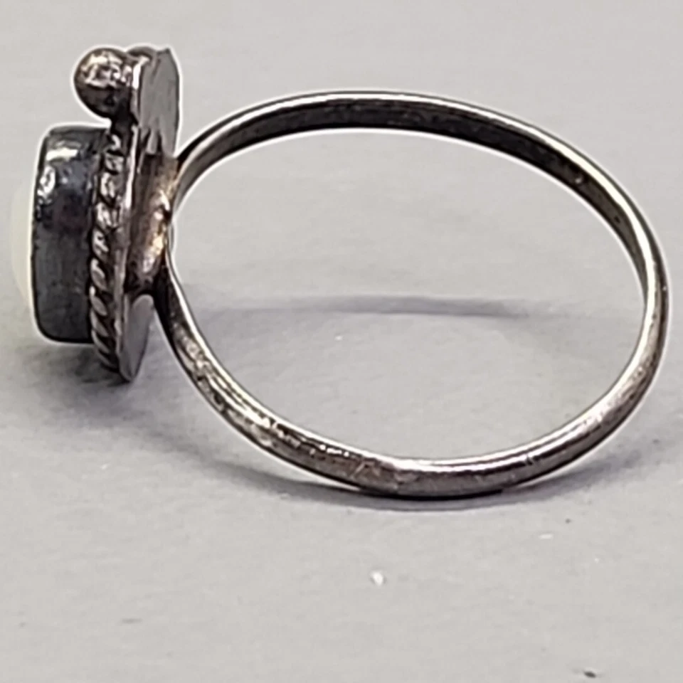 Anillo Madreperla Delicado Hecho a Mano Plata de Ley Talla 5 Foto 4 de 4