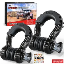 3/4" D-Ring Shackles Black 4.75 Ton – 2 Pack Off-Road Recovery Kit for Trucks