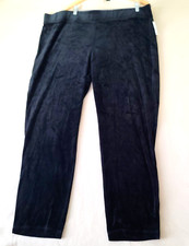 Talbots Plus Velour Straight Pants Sz 3X Black Stretch Pullon Dressy Classic NWT