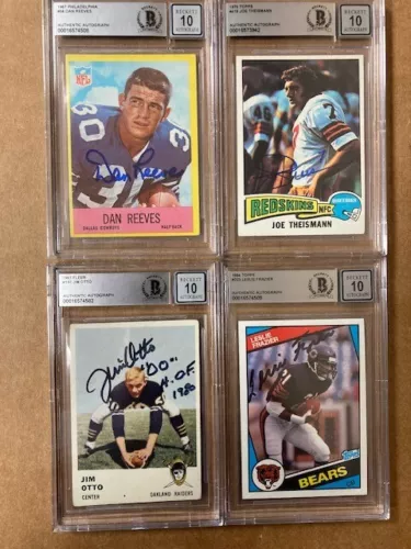 Dan Reeves Signed 1967 Philadelphia Gum Rookie BAS Auto Grade 10(For one Card)