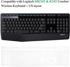 Cover Skin Compatible with Logitech MK345 Comfort Wireless Ke Silicone Keyboard