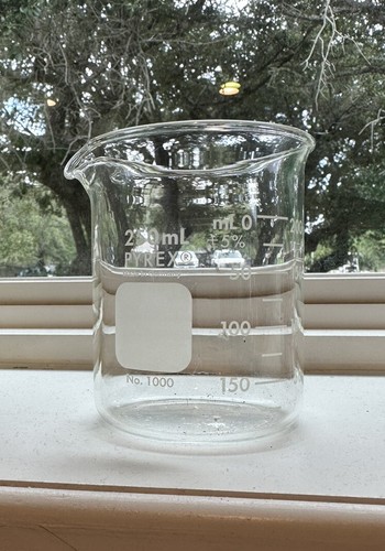 VINTAGE 250 mL Glass Pyrex Beaker No.1000 Made in Germany