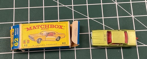 Lesney "Matchbox" Superfast No 62-C Green Mercury Cougar 1968 Red Int. OG Box - Picture 5 of 19