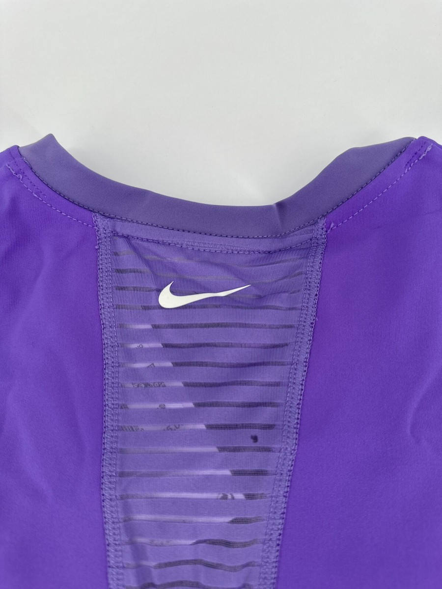 Nike Tank Top Women's XXL Pro Dri-FIT Crop Tight-Fit Violet