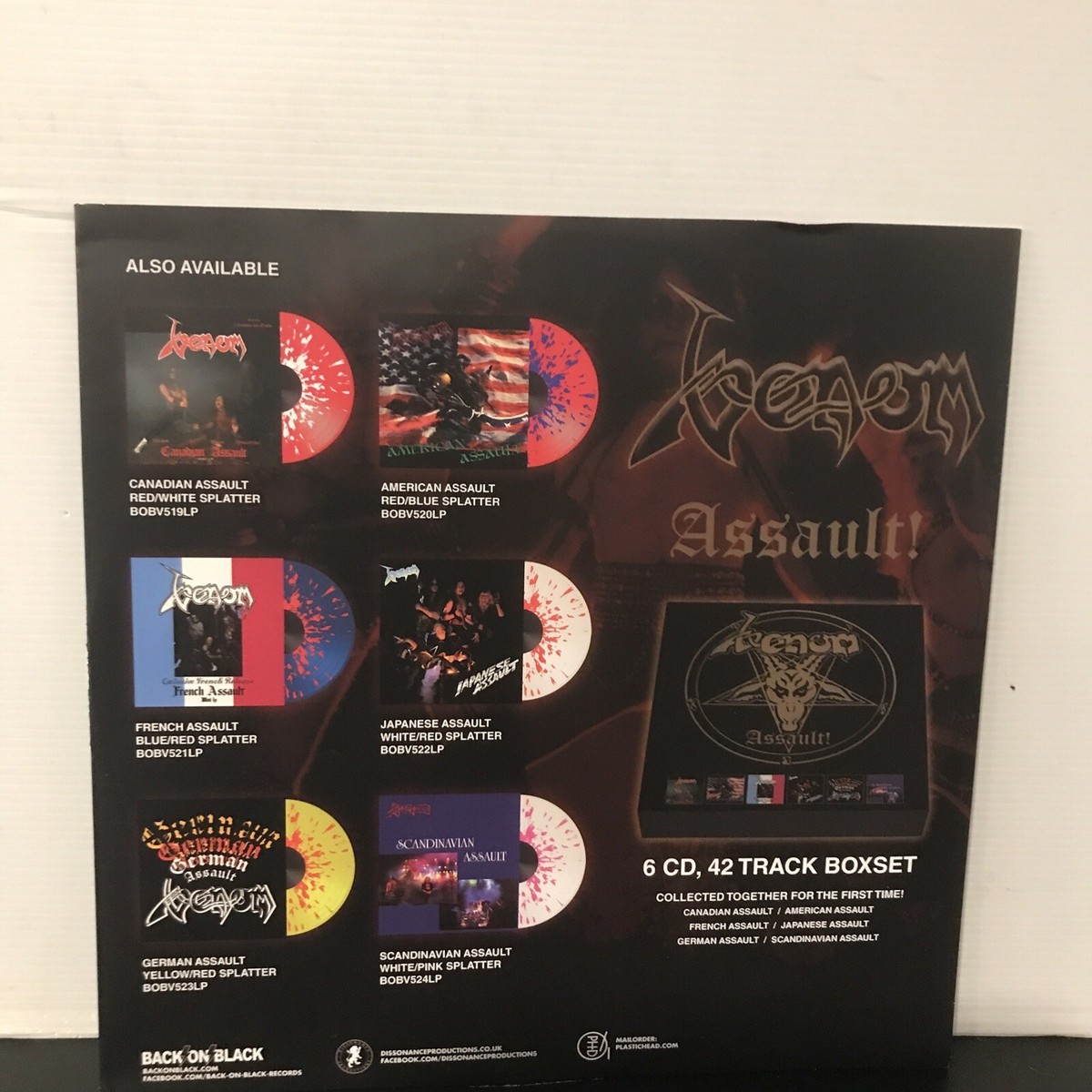 Venom – Japanese Assault LP [White] 2020 Back On Black – BOBV522LP