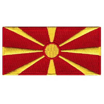 MACEDONIA FLAG embroidered iron-on PATCH YUGOSLAVIA EMBLEM national symbol new