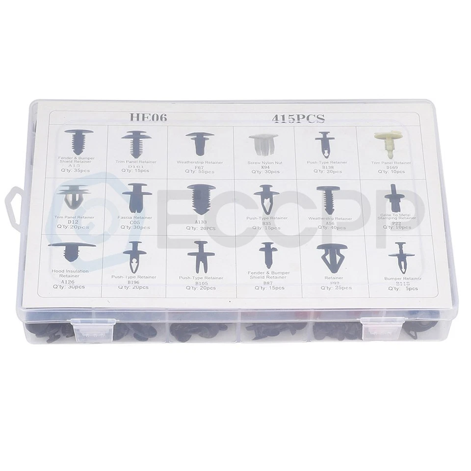 Kit removedor de remaches de empuje para molduras de puerta surtidos de clips de retención de automóvil 456 piezas Foto 2 de 4