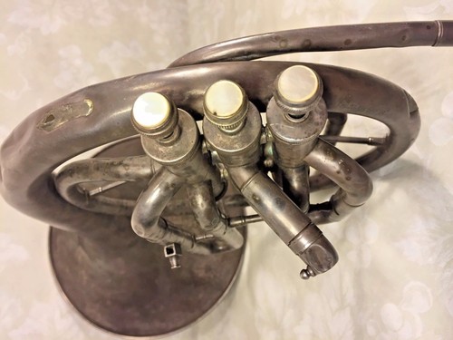 Ameisenmellophon Horn Windsor Modell Elkhart IN 3 Ventile Conn Mundstück ohne Koffer - Bild 10 von 11