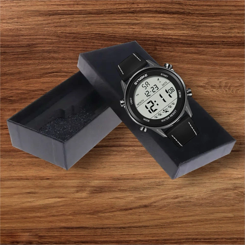 Reloj digital LED luminoso multifuncional impermeable deportes al aire libre para hombre Reino Unido Foto 2 de 4