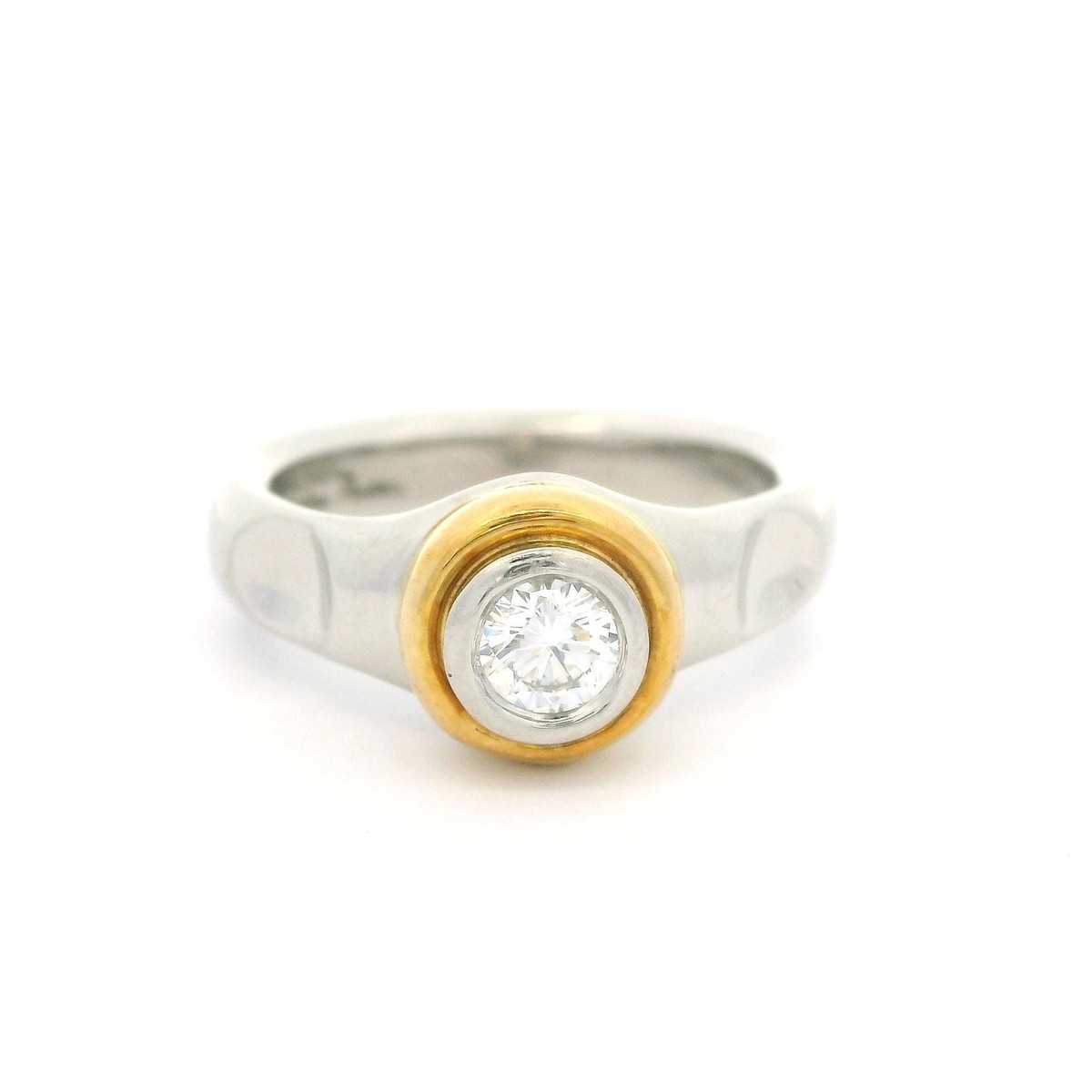 Tiffany True Love Platinum 18k Gold Round Diamond Solitaire  Ring