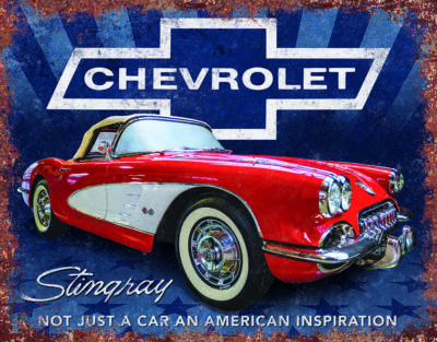 Corvette Stingray 1958 C1 American Inspiration USA Metall Schild Plakat