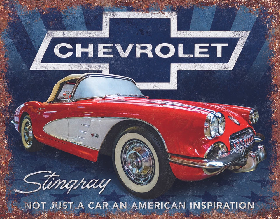 Corvette Stingray 1958 C1 American Inspiration USA Metall Schild Plakat - Bild 1 von 1