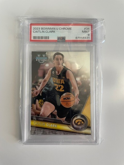 Caitlin Clark Bowman University Chrome 2023 Base Card PSA 9 Gem Mint Condition