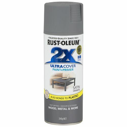 Rust-Oleum 340g 2X Ultra Cover Paint+Prime Satin Granite Spray Paint - Picture 1 of 2