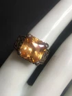 4582 Vintage Sterling silver 925 Citrine ornate band ring sz 7 ( 8 grams)
