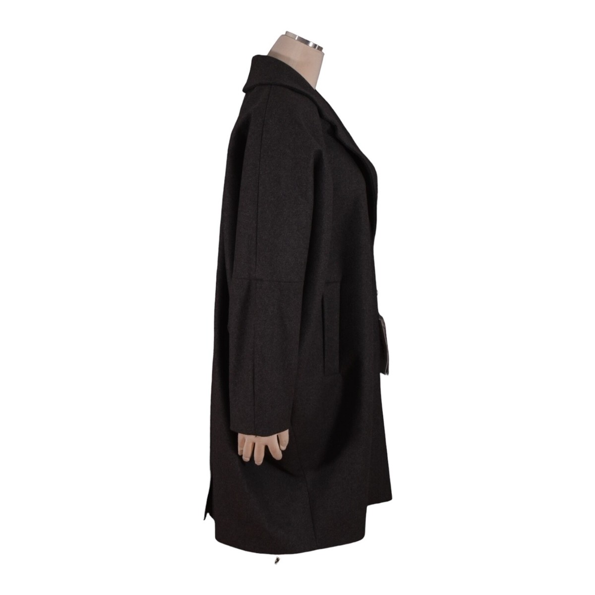 MM6 MAISON MARGIELA Coat Grey Melange Oversized Cocoon Dolman
