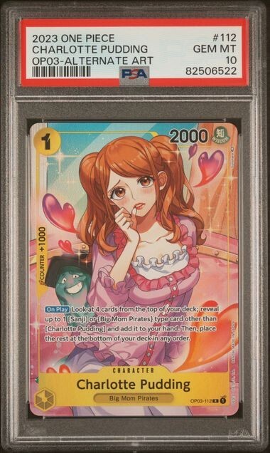 PSA 10 One Piece Charlotte Pudding Alt Art OP03-112 Pillars Of Strength English