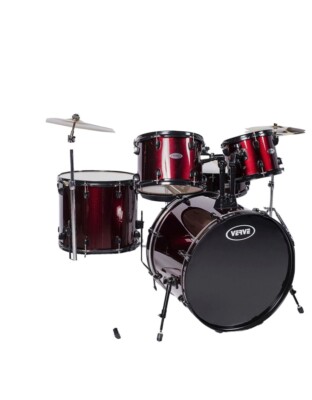 The Verve VD3522 5-Piece All-in-One Drum Set in Glossy Crimson Red