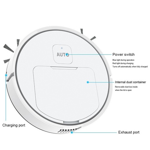 Smart Robot Rechargeable Automatic Vacuum Cleaner Dry Wet Floor Mop Sweeping New - Picture 11 of 19