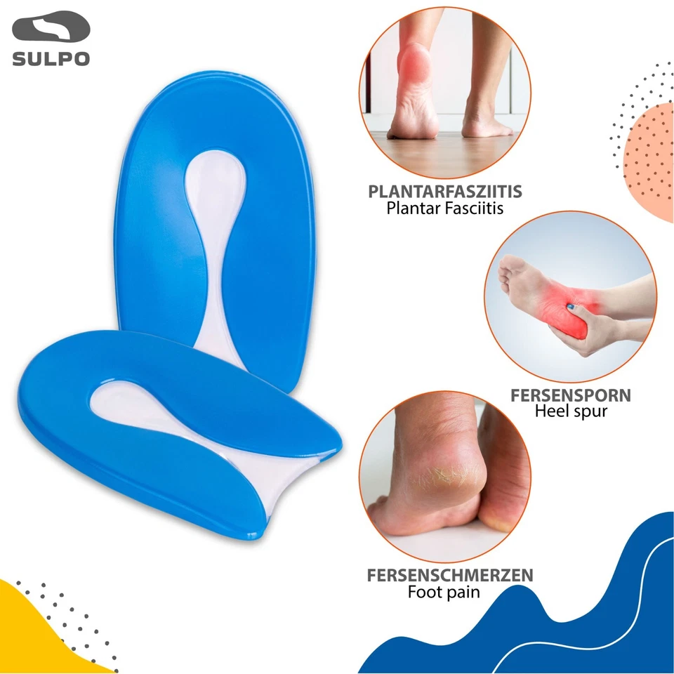 SULPO Fersensporn Einlagen Gel Fersenkissen für Schuhe Silikon Fersenpolster - Bild 3 von 4