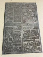 WARFRONT #29 rare METAL COMIC ART PRINTING PLATE HUGE HEAVY 1956 STUNNING COOL