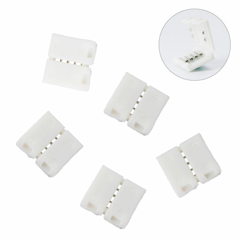 WOWLED 10X LED Strip Light Connectors 10mm 4Pin 5050 RGB Straight Connectors