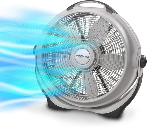 Quiet 3-Speed Pivoting Floor Fan - Wind Machine Air Circulator, 20" White Design - Picture 3 of 11