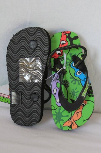 NEW Toddler Boys Flip Flops TMNT Shoes Medium 7 - 8 Mutant Ninja Turtles Sandals - Picture 3 of 3