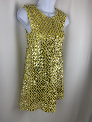 anthropologie yellow sequin dress Anthropologie Chartreuse Lisabette Sequin Wrap Mini