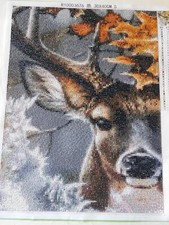 Diamond Art Painting COMPLETED HANDMADE Deer Head Canvas 12 x 16"