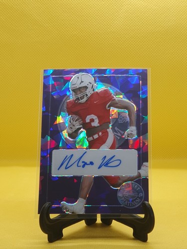 2024 Leaf Pro Set Platinum Football Purple Crystal Auto Mazeo Bennett 2/6